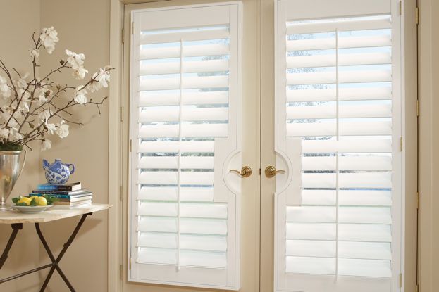 Window Treatments for French Doors: NewStyle® hybrid shutters